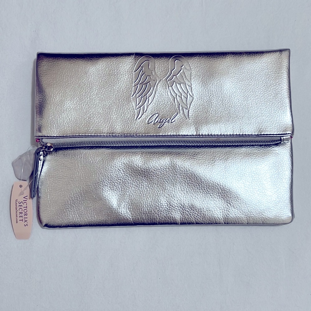 Victoria Secret Angel Metallic Folded Clutch With Signature Lining Inside
